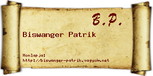 Biswanger Patrik névjegykártya
